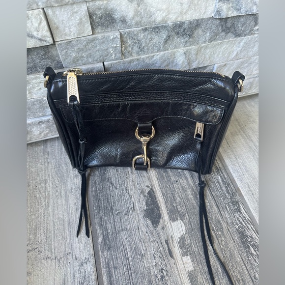 Rebecca Minkoff MAC Leather Black and Gold Handbag ONLY - Picture 5 of 17